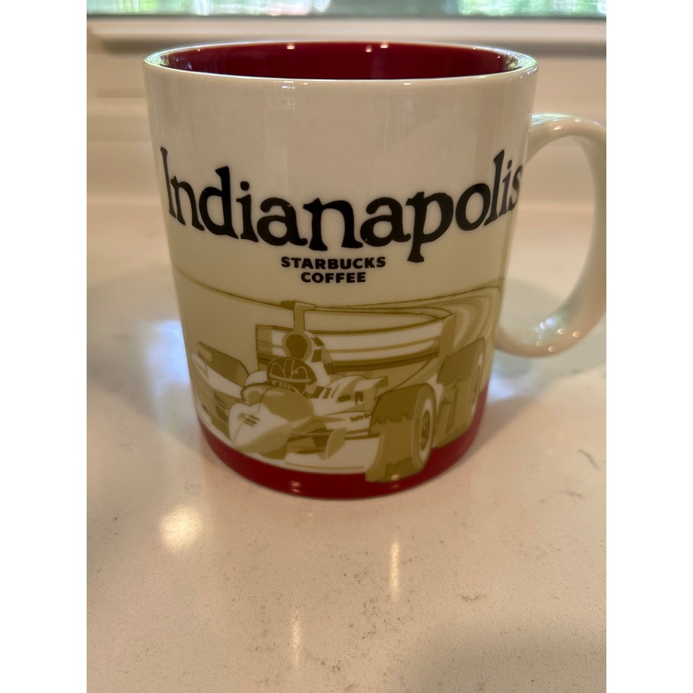 Starbucks Indianapolis City‎ Scenes Coffee Mug 16oz Racing Car Skyline Red 2012